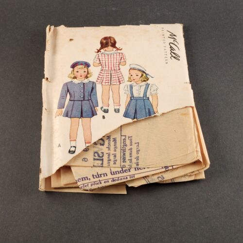 McCall’s 5769 Vintage Sewing Pattern '40's Child’s 2 Piece Suite Blouse Size 2-6