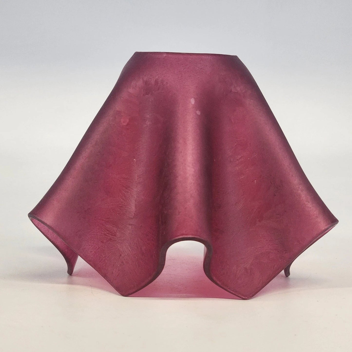 Partylite Cranberry Tiffany Lamp Shade ONLY Corroso Art Glass Handkerchief 4.5"