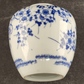 Cherry Blossom Vase Blue White Ginger Jar Porcelain 4" Tall Japan Vintage