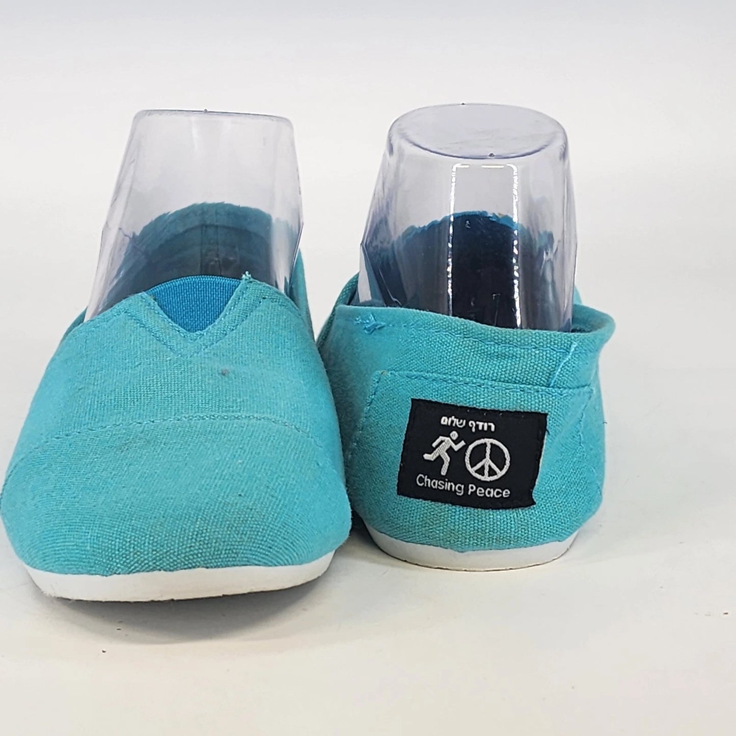 Aqua Light Blue Canvas Slip On Loafers Women 7.5 Casual