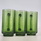 Finlandia Avocado Green Glass Mugs Set of 3 Anchor Hocking D Handles 12 oz 5.5"h