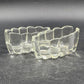2 Princess House 438 Crystal Utensil Holders Buffet Server Spoon Fork Rests