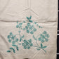 Off-White Linen Table Runner/Dresser Scarf Blue Embroidery 42"x16" Vintage