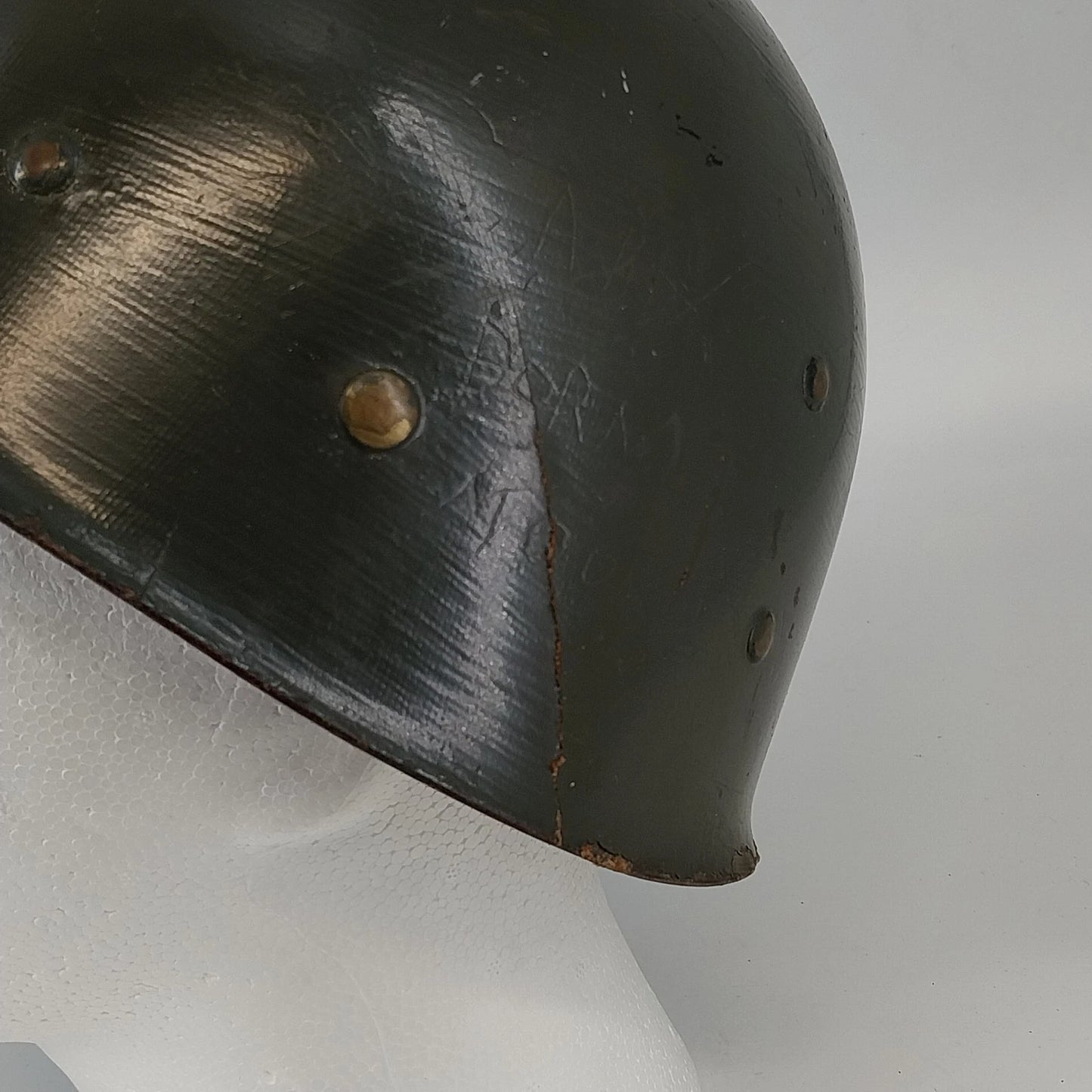 Korean War M1 Combat Helmet Fiberglass Liner Capac 51-53 Vtg Crack Ear Military