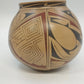 Handmade Mexican Pottery Bowl Geometric Bird Motif Tan Black Red 7" Round Bottom