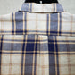 Joe Fresh Women Plaid Shirt Top Blue/Tan Button Down Long Sleeve Large Pockets