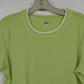SB Active Ringer T Shirt Women's Large Lime Green White Trim Short Sleeve Cotton