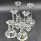 2 Heavy Clear Glass Candlestick Holders Pillar Round Height Choice Poland Vtg