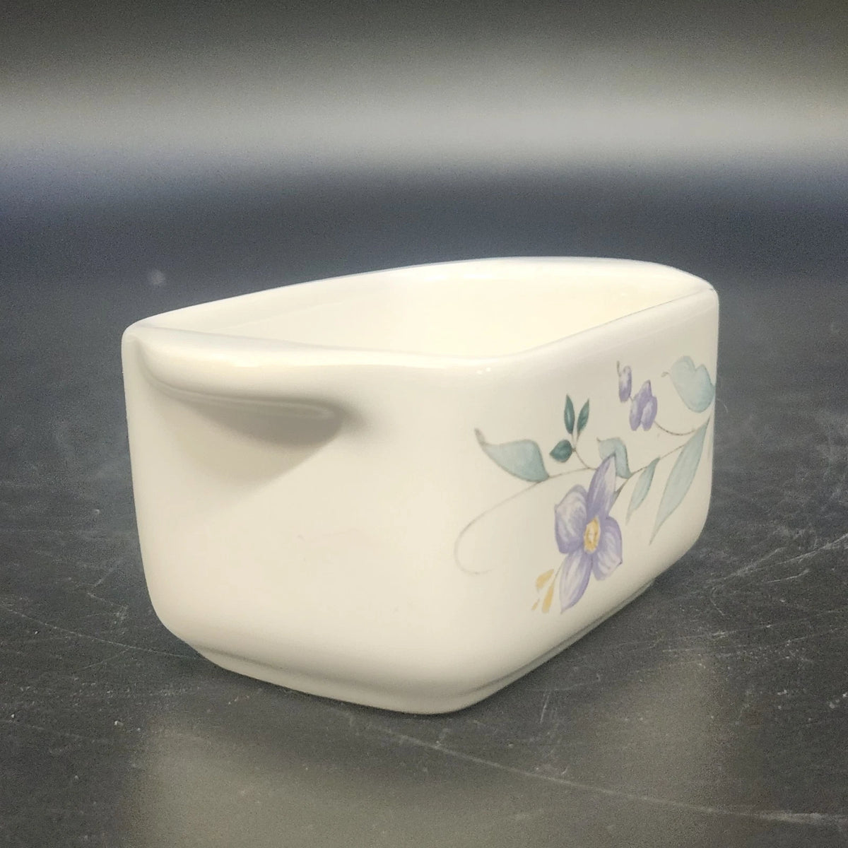 Pfaltzgraff April Mini Loaf Pan Baking Dish 4" Floral Stoneware Handles USA Vtg