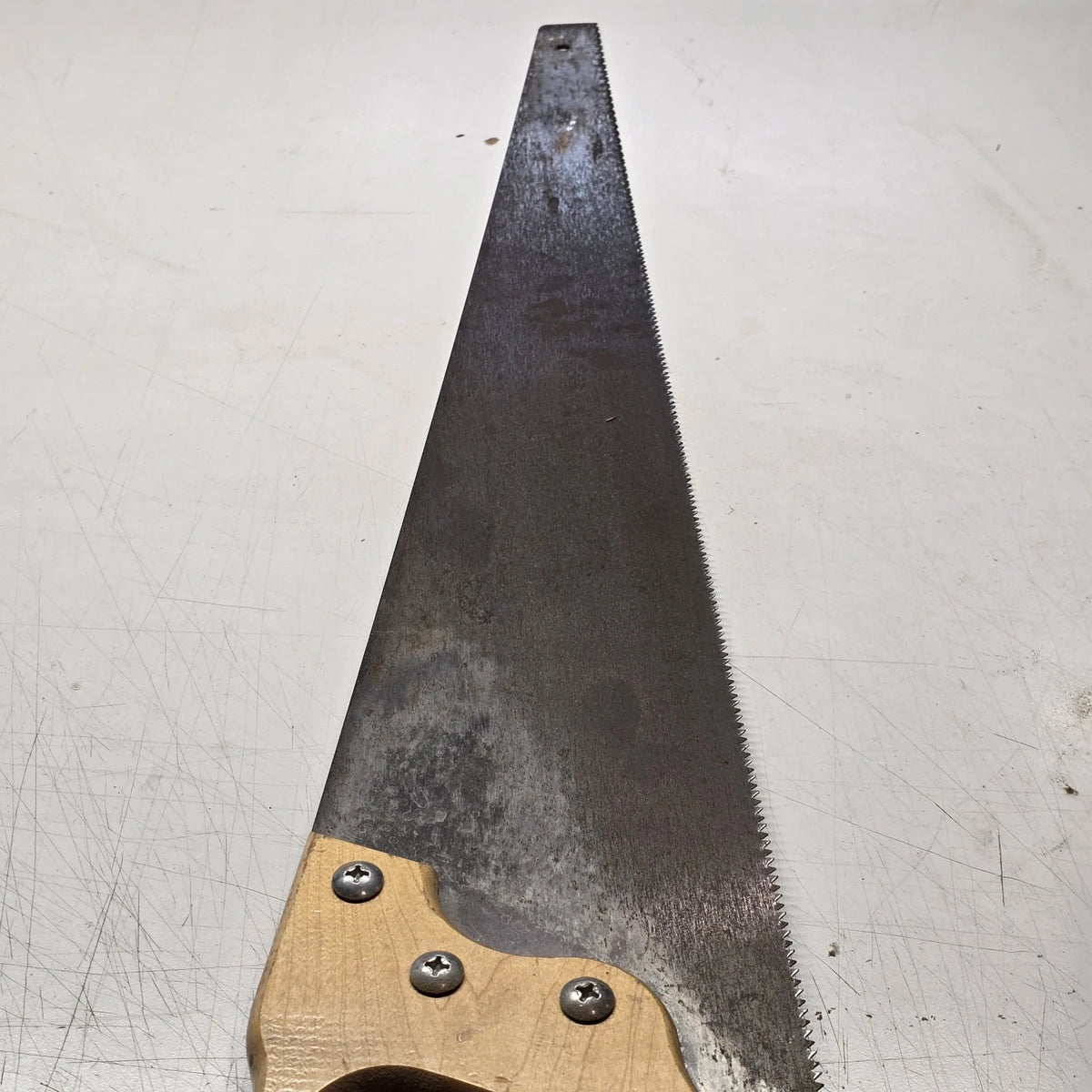 Unbranded 26" Crosscut Hand Saw Blonde Wood Handle Carpenter Tool Vintage