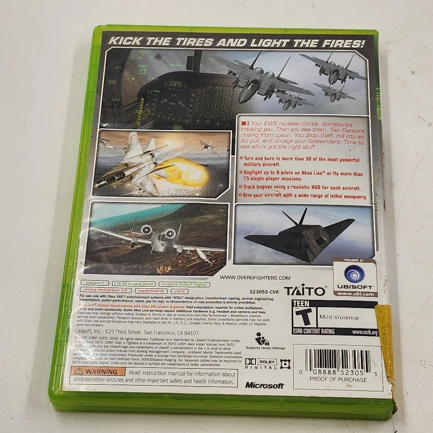 Over G Fighters Xbox 360 2006 Ubisoft Taito Arcade Flight Combat Game Teens