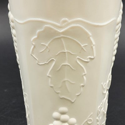 Indiana Glass Milk Glass Tumbler Harvest Pattern 3.25"x5.75" Vintage Drinkware