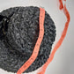 Mr. Lewis Black Raffia Woven Straw Hat Tall Crown Wide Brim Ribbon Bow w/ Buckle
