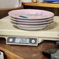 Pink Porcelain Dessert Plates Set 4 Birds Nest Blue Flowers Gold 7.5" Vintage