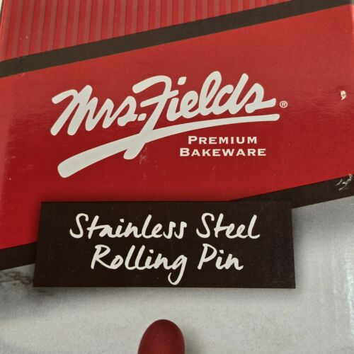 Mrs Fields Stainless Steel Rolling Pin 19.5" Adjustable Thickness Rings NIB