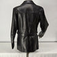 Adler Collection Leather Jacket Small Black Blazer Style Lambskin Belted