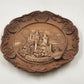 Germany Neuschwanstein Castle Vintage Hand Carved Wood Resin Wall Plate 9.5 "