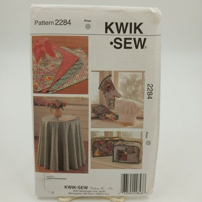 Kwik Sew 2284 Vintage Sewing Pattern Uncut Oven Mitt Chef Hat Potholder Placemat