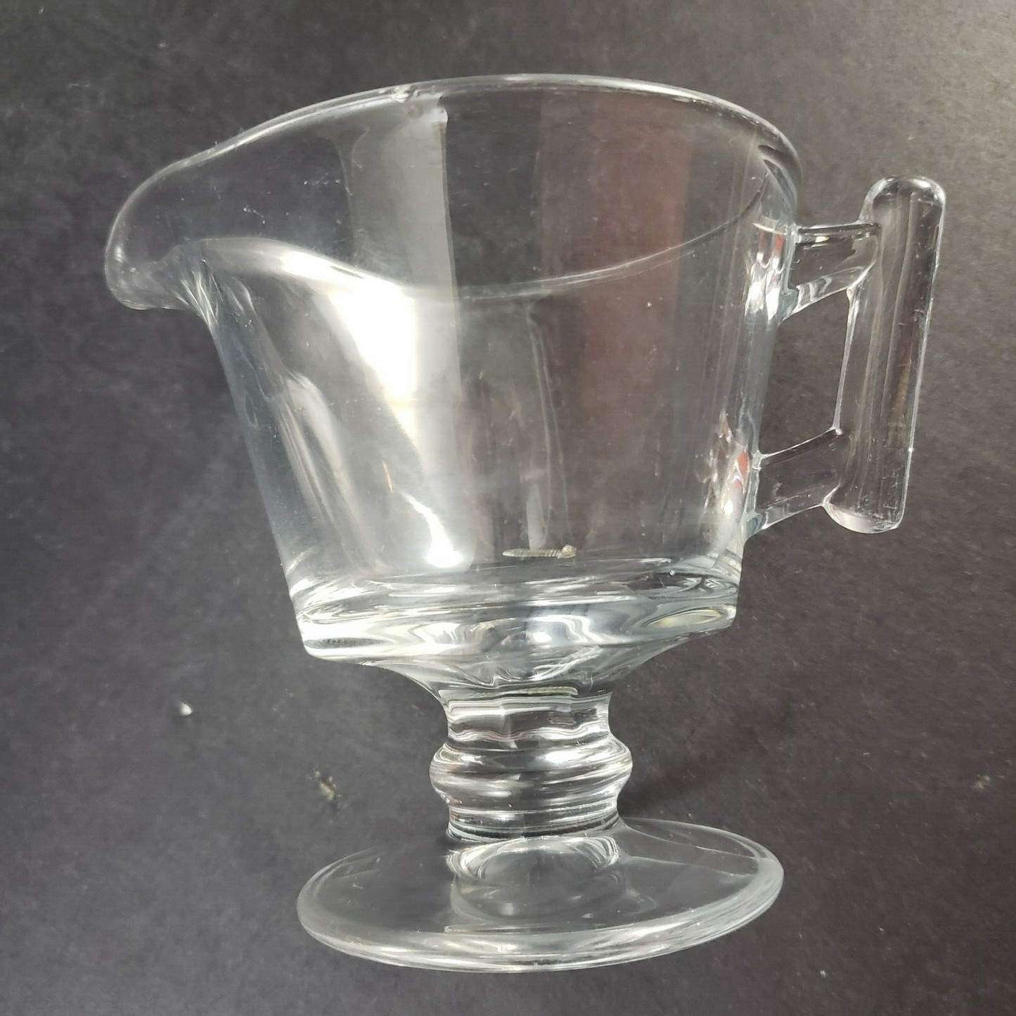 Heisey Cream and Sugar Clear Glass Stemmed Elegant Glassware Vintage Bar Handles
