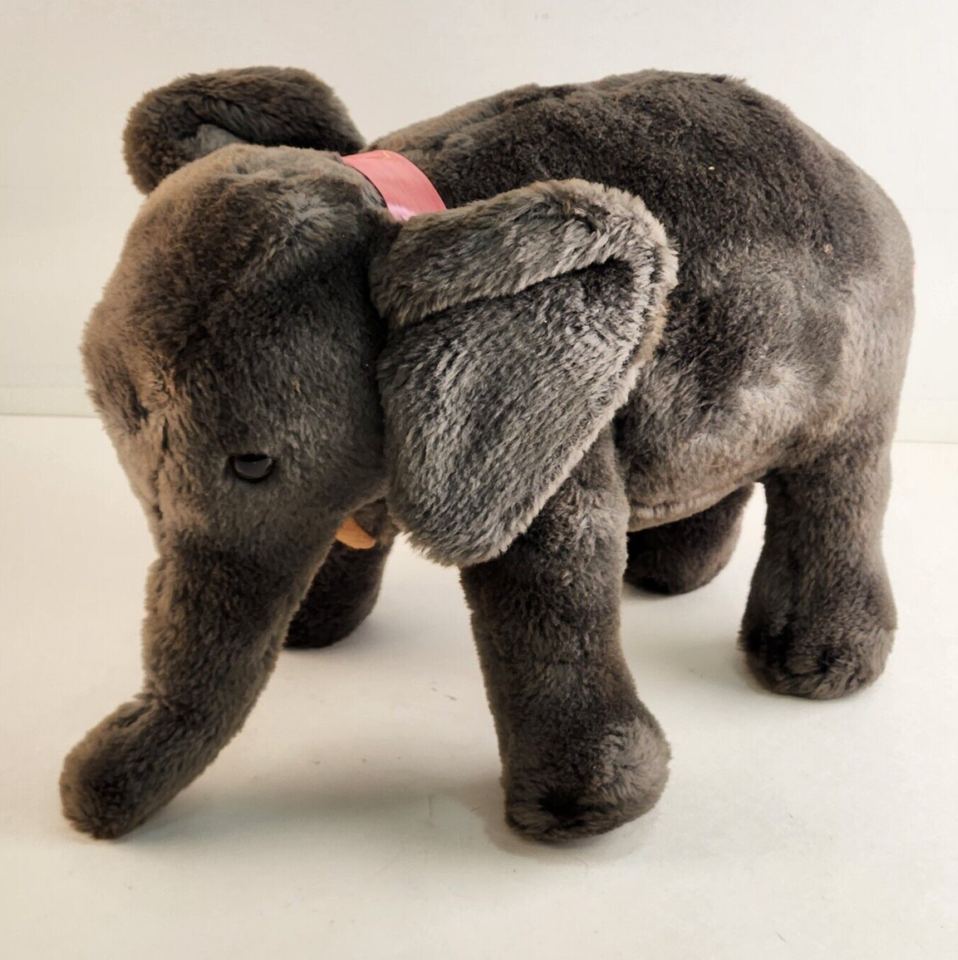 R Dakin Standing Elephant Gray Plush Stuffed Animal Toy 8" Vintage 1970s