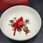 Lenox Winter Greetings Round Vegetable Bowl 9" Cardinal Holly Gold Trim with Box