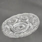 American Brilliant Cut Lead Crystal Bowl 9.5" x 4.25" Starburst Pinwheel Fan Vtg