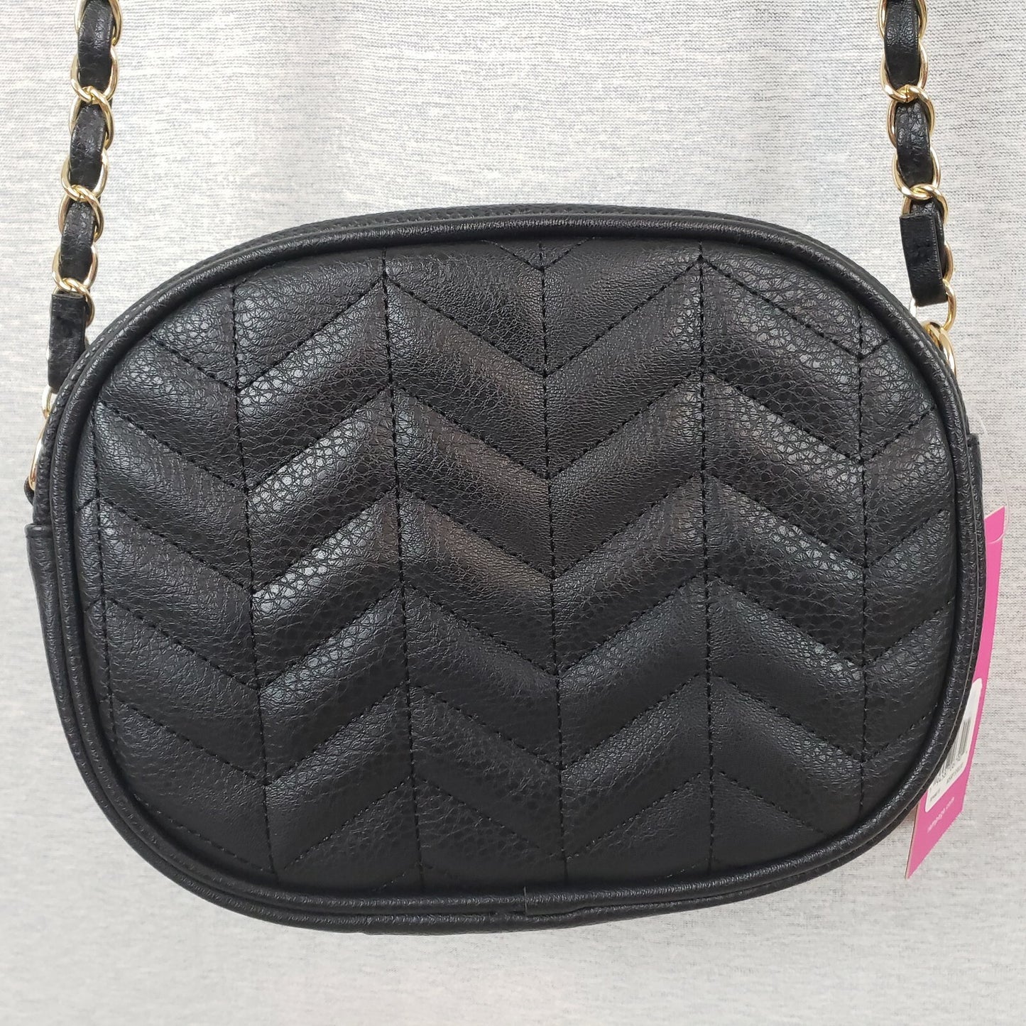 Rampage x-Body Ladies Shoulder Bag Quilted Black & Chain Strap Zipper Closure