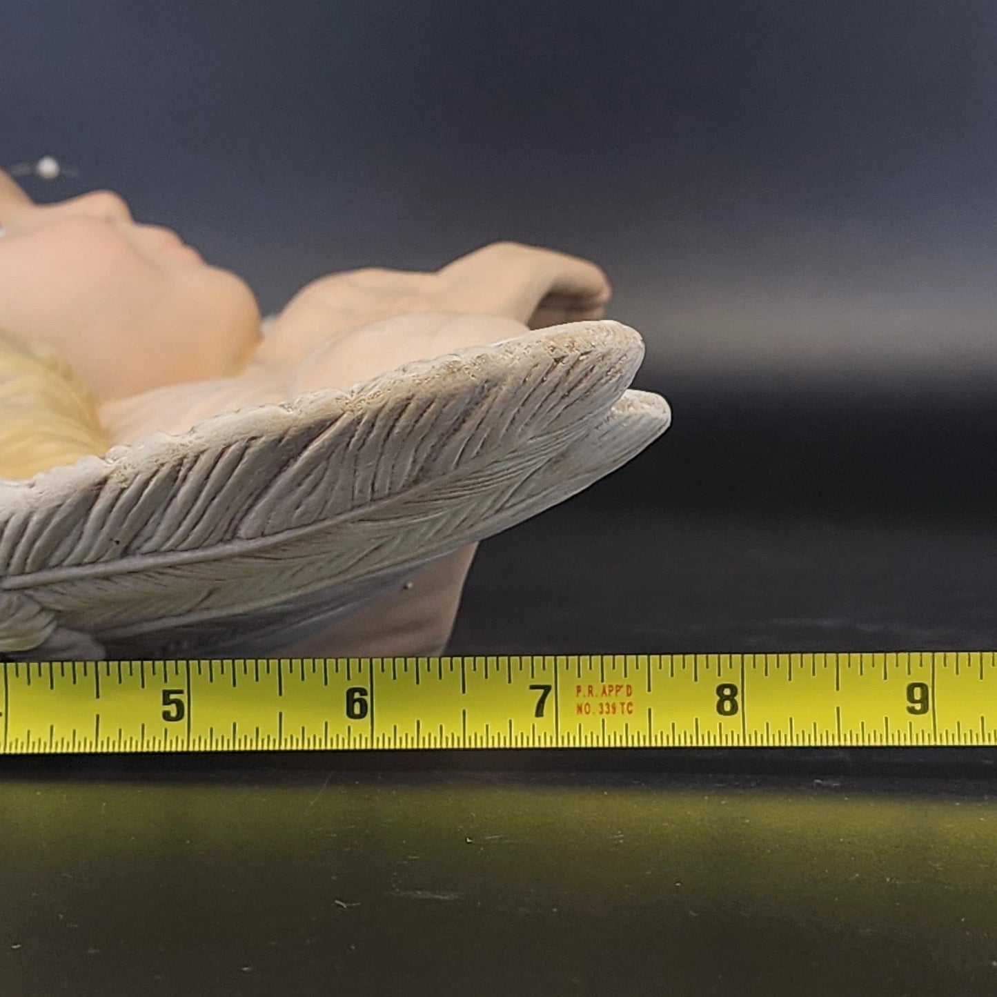 Ceramic Angel Figurine Shelf Headboard Decor Cream 13" Spiritual Collectible