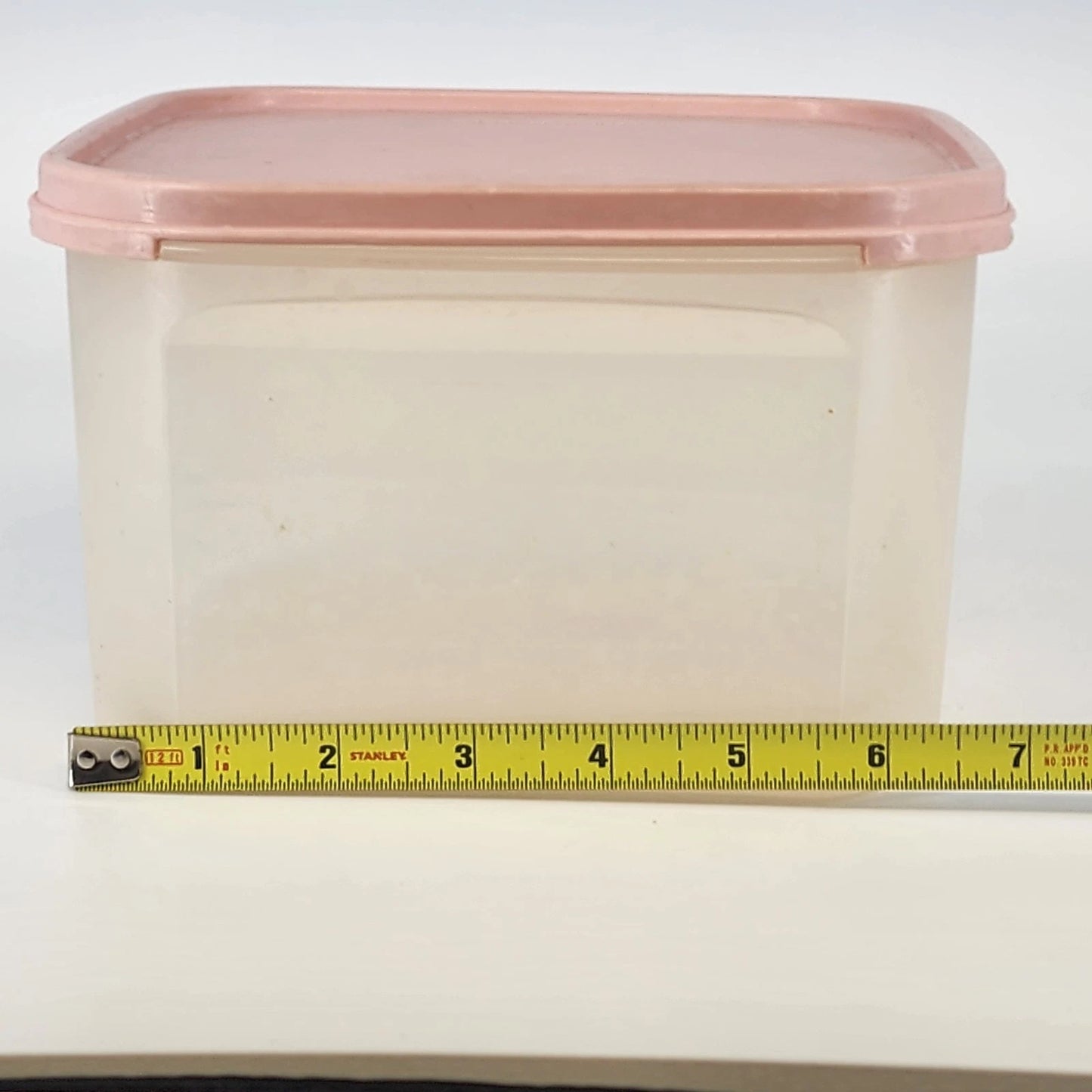 Tupperware Modular Mates 1620-1 Clear Storage Canister Pink Lid 1623-2 Vintage