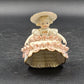 Lefton Bloomer Girl Figurine 4" Curtsy Dress Roses Gold Trim Signed Geo Z K1412