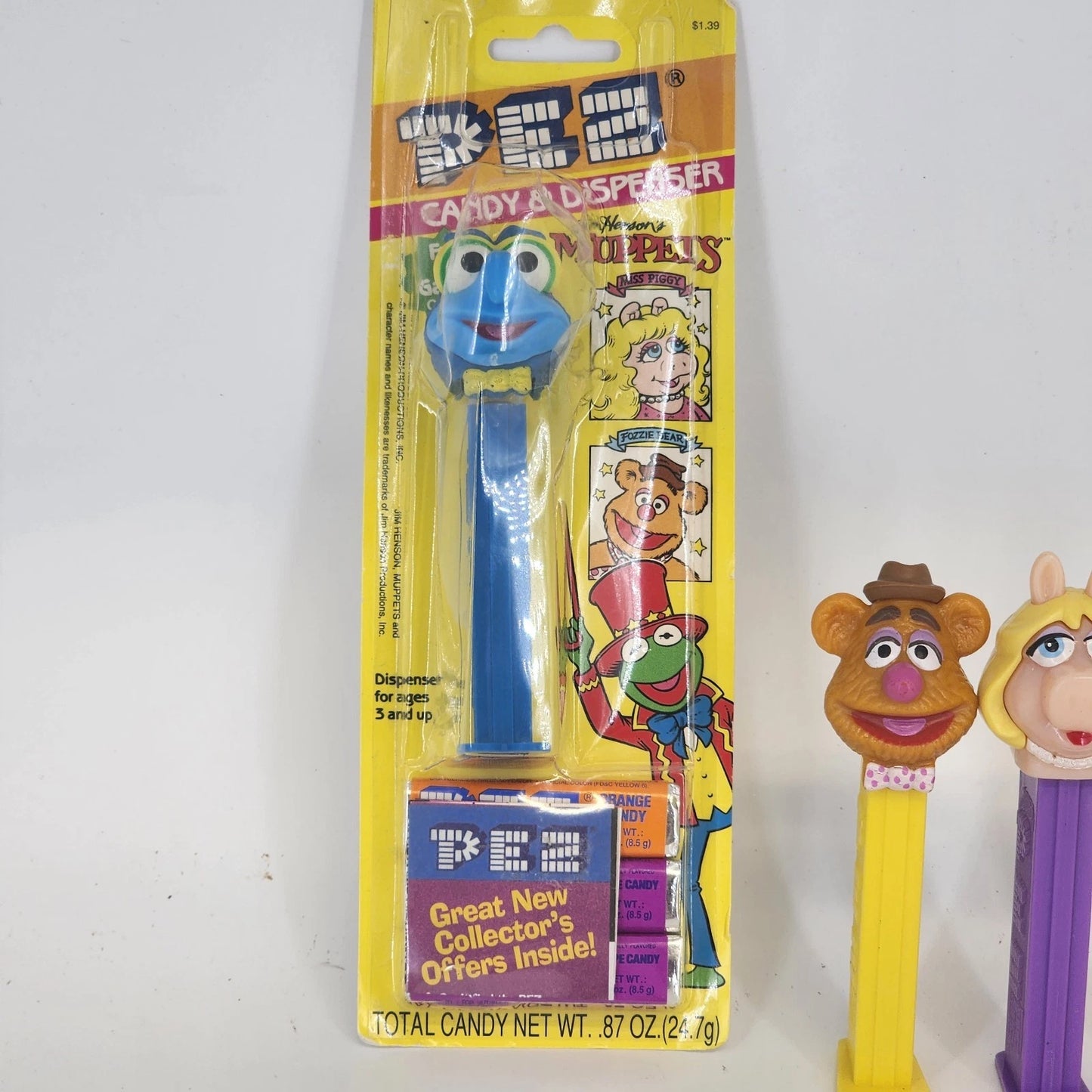 Vintage 1991 PEZ Muppet Show Dispenser Set Kermit Gonzo Piggy