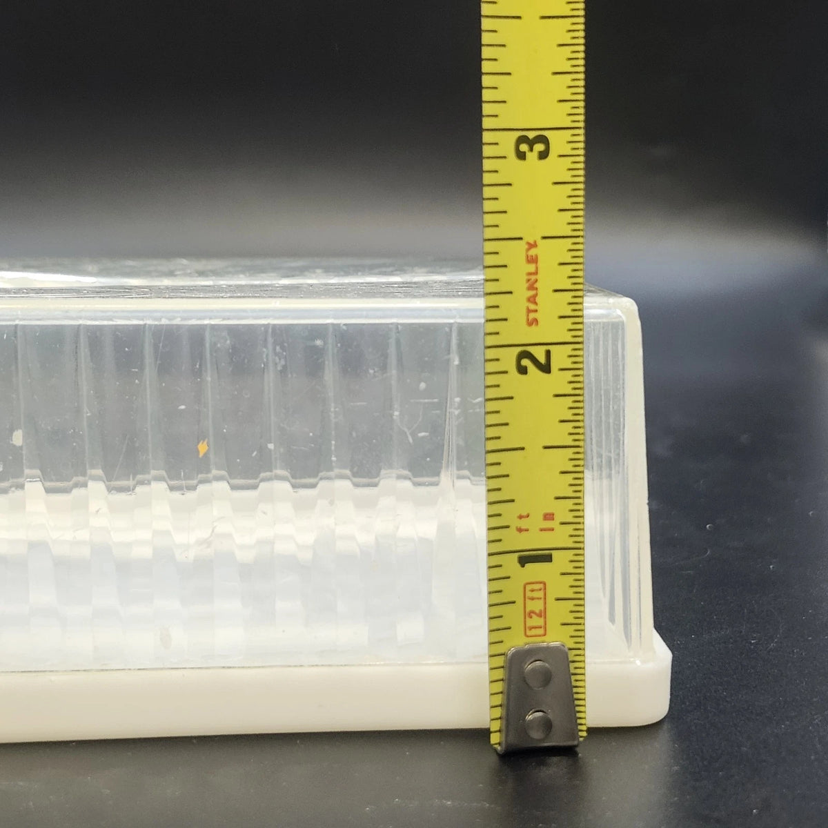 Clear Acrylic Lucite Tissue Box Cover Starburst Diamond 10.5" White Base MCM Vtg
