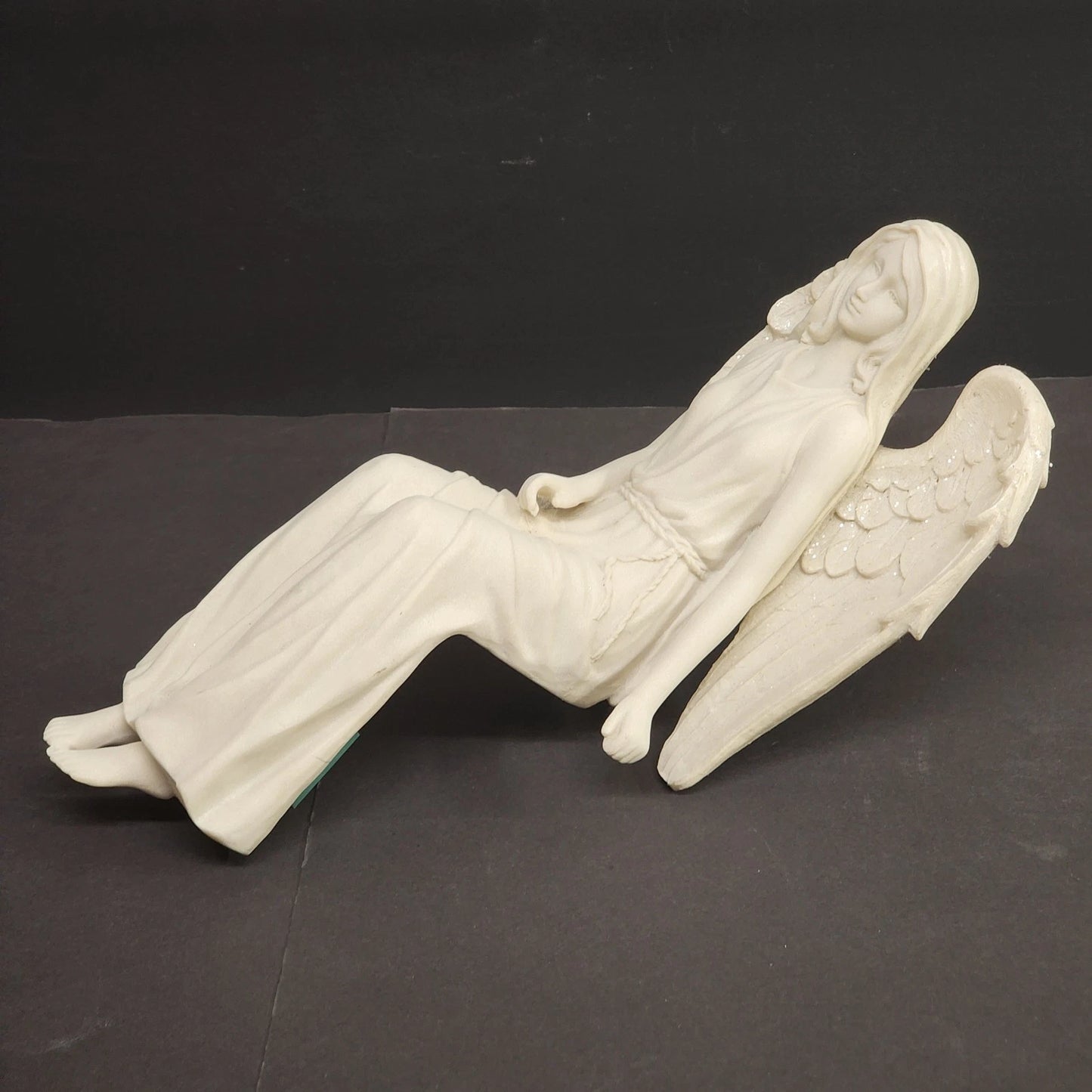 White Resin Angel Shelf Sitter Statue Indoor Outdoor Garden Decor