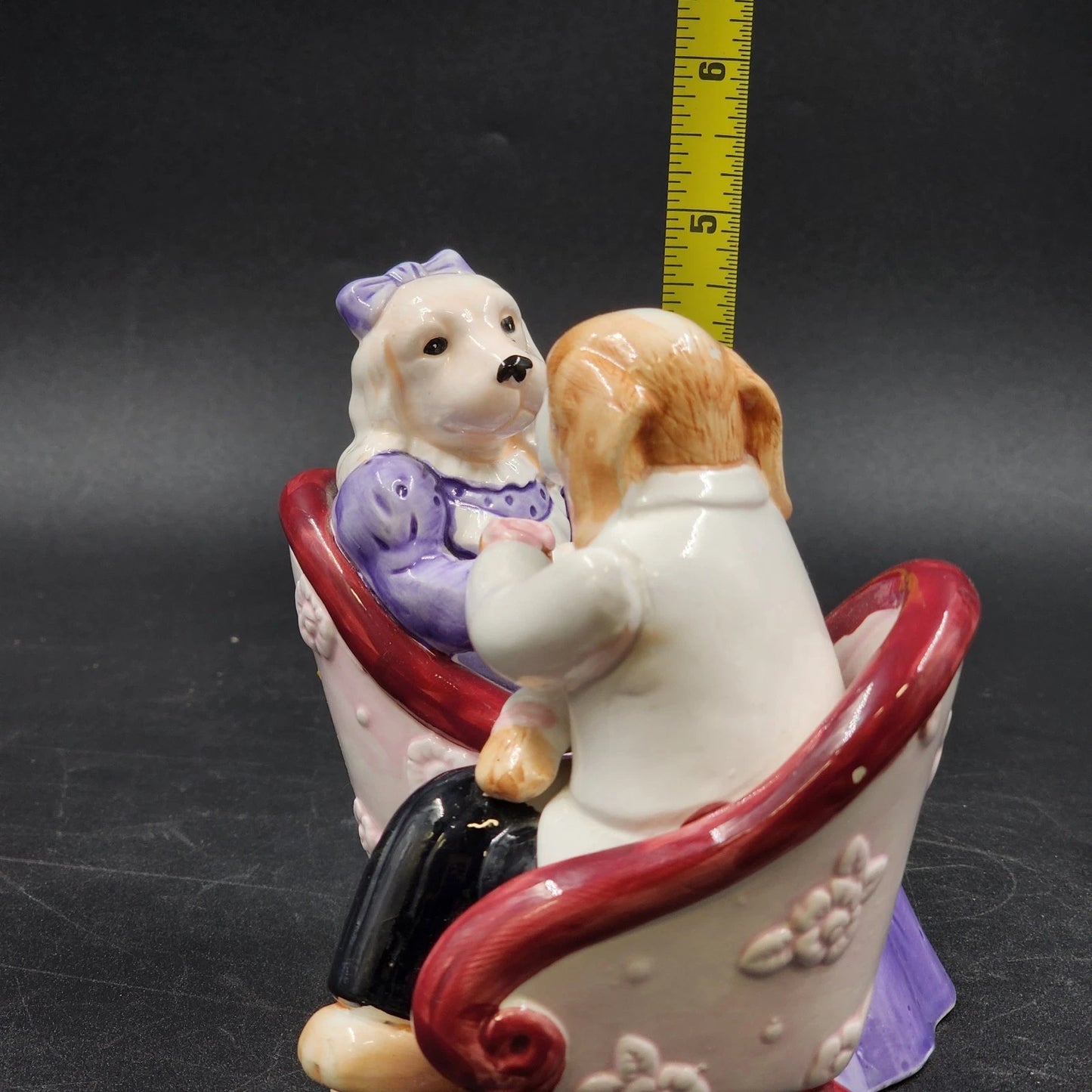 Applause Music Box Dogs Victorian Love Seat Plays My Funny Valentine Formal Vtg