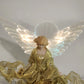 Bradford Novelty Fiber Optic Angel Tree Topper Gold 14" Color Changing w Box
