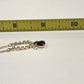 Silver Tone Chain with Rhinestones & Black Onyx Teardrop Stone 9" Long Necklace