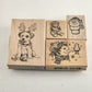 Lot of 4 Holiday & Christmas Themed Animal and Snowmen Pattern Rubber Stamps