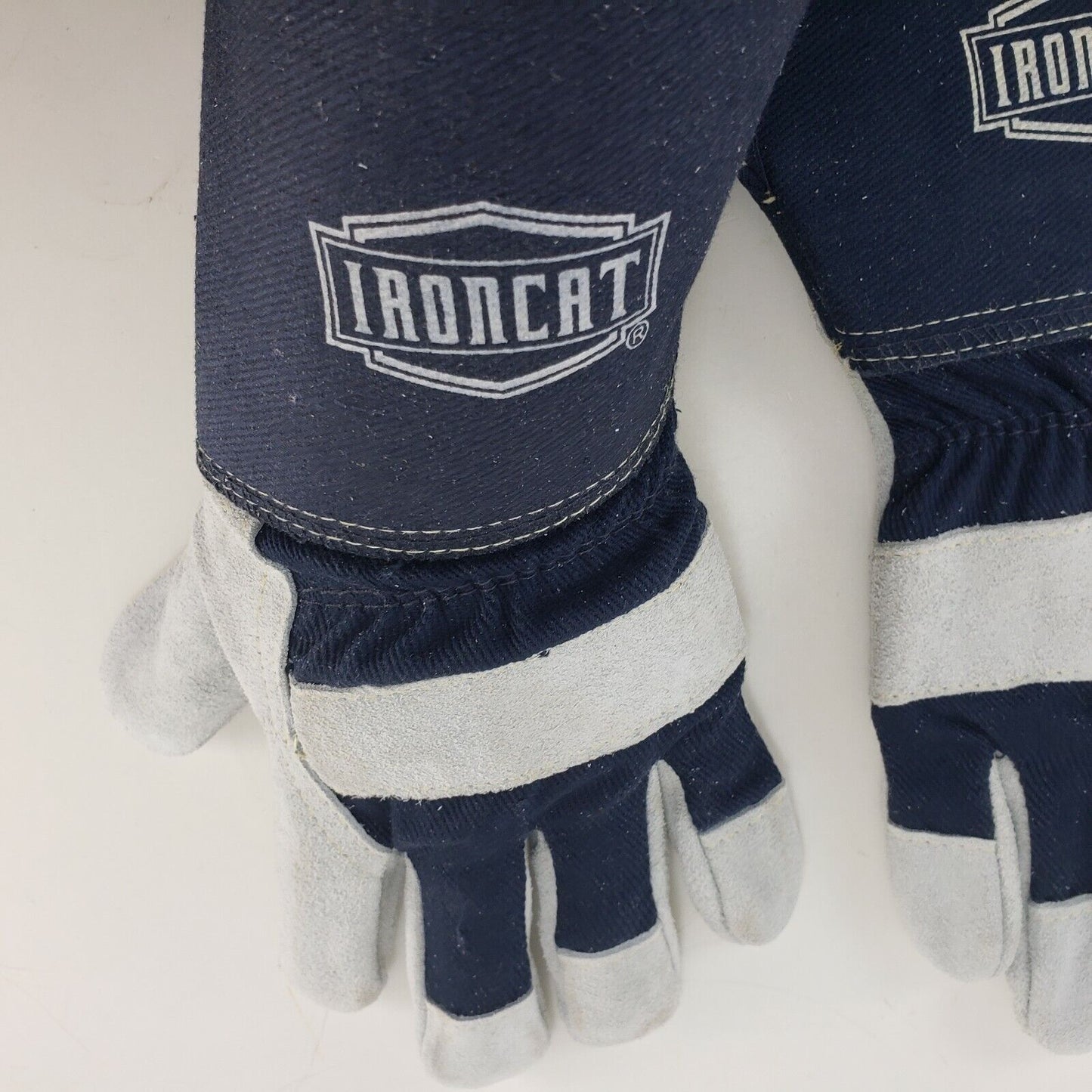 3pr Ironcat IC8 Cowhide Leather Gloves Large Rubberized Gauntlet Cuff Work