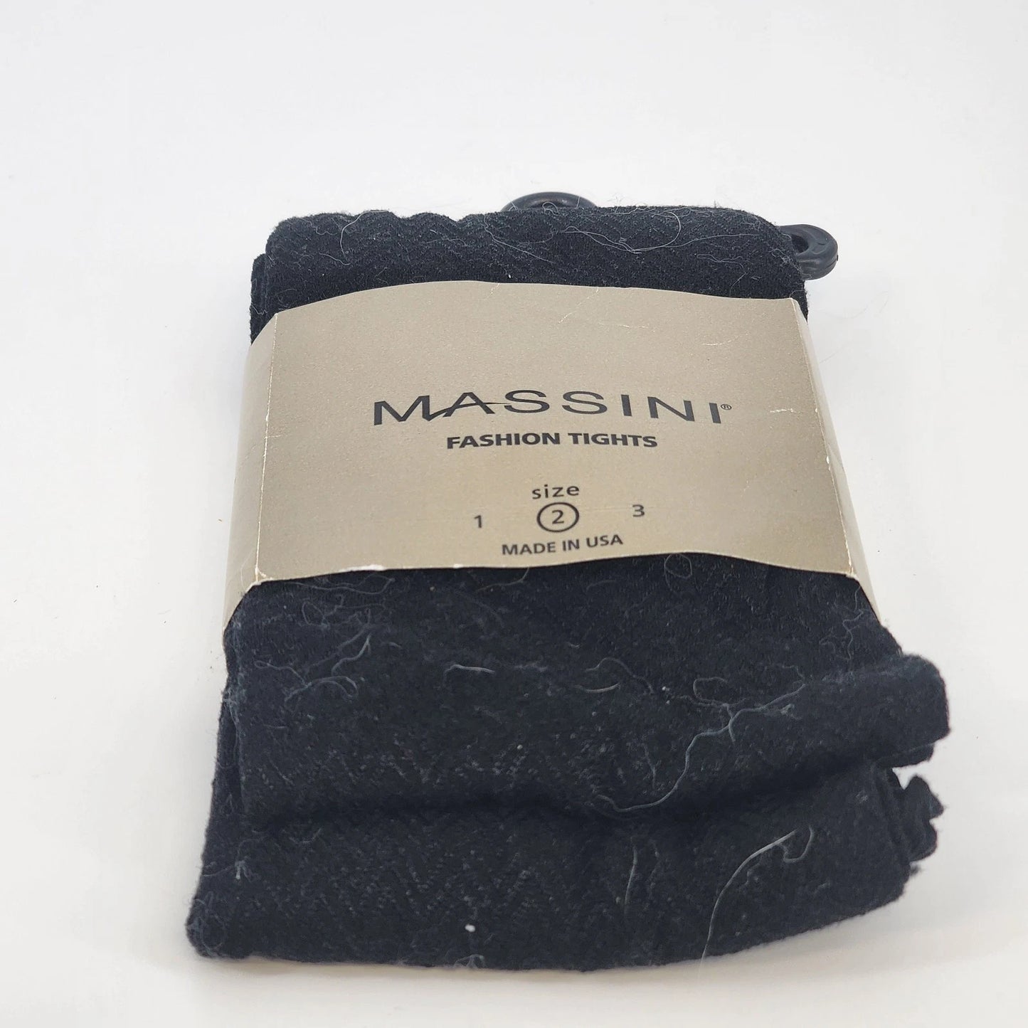 Massini Womens Black Fashion Tights Size 2 NWT Hosiery