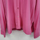Appleseeds Women's XL Pink Cotton Knit Button Front Collared Shirt Long Sleeve
