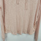 Cloud Chaser Women's Large Peach Pink Lightweight Hoodie Lace Trim Semi Sheer