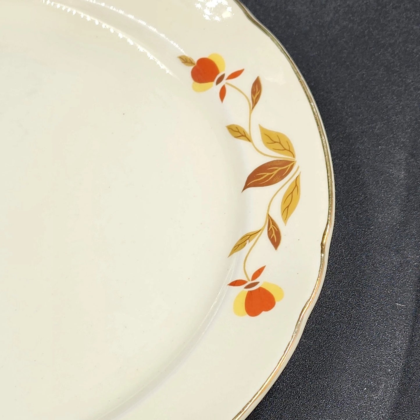 Autumn Leaf Breakfast Plate 9.25" Hall's Superior for Jewel Tea MCM Vintage