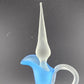 Empoli Decanter Frosted Satin Blue Twisted Clear Pointed Stopper Handle & Base