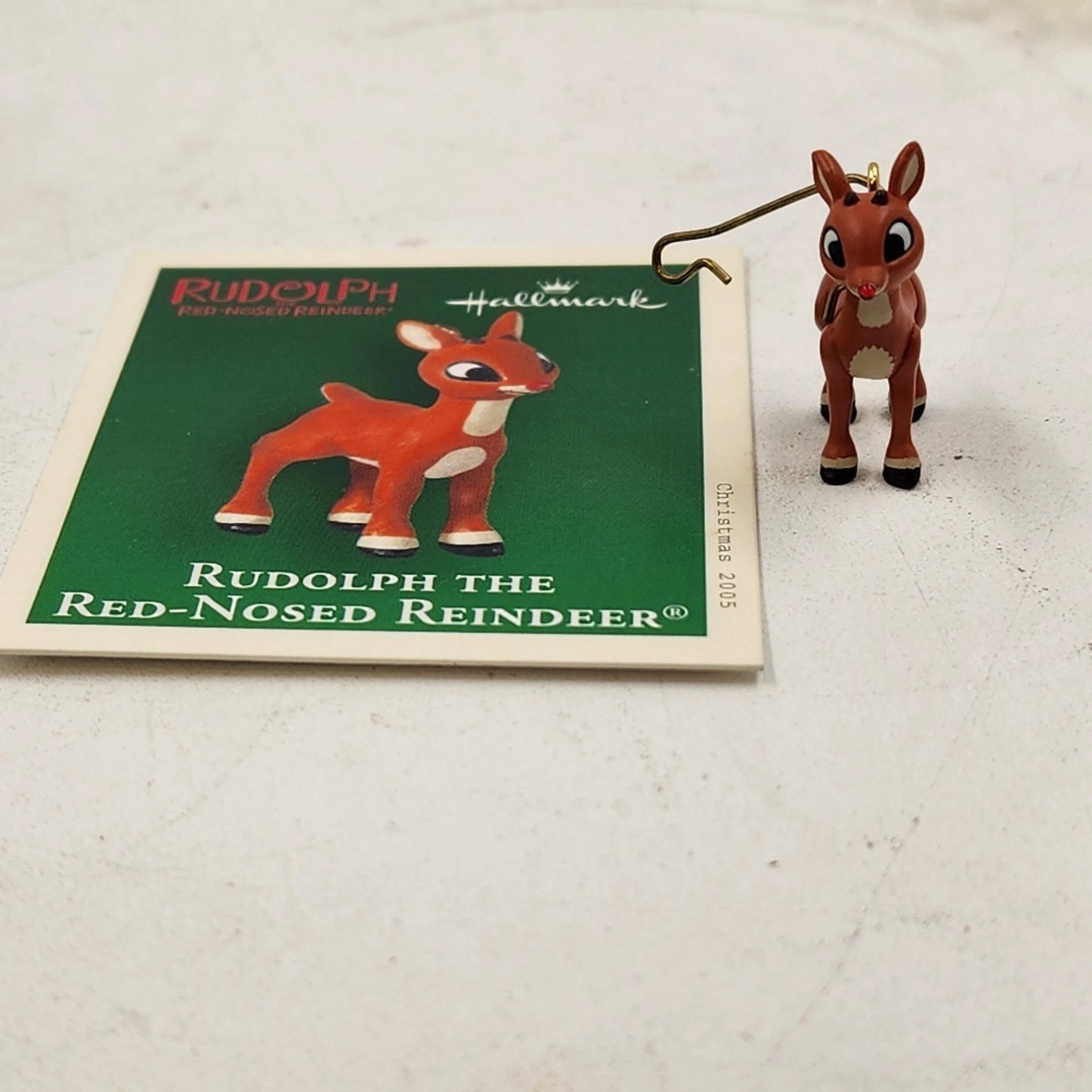 2 Hallmark Keepsake Miniature Ornaments 2000's Santa's Wittle Helper and Rudolph