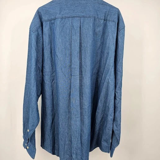 Alexander Julian Colours Men’s Denim Button-Front Shirt Size Large NWT Hong Kong