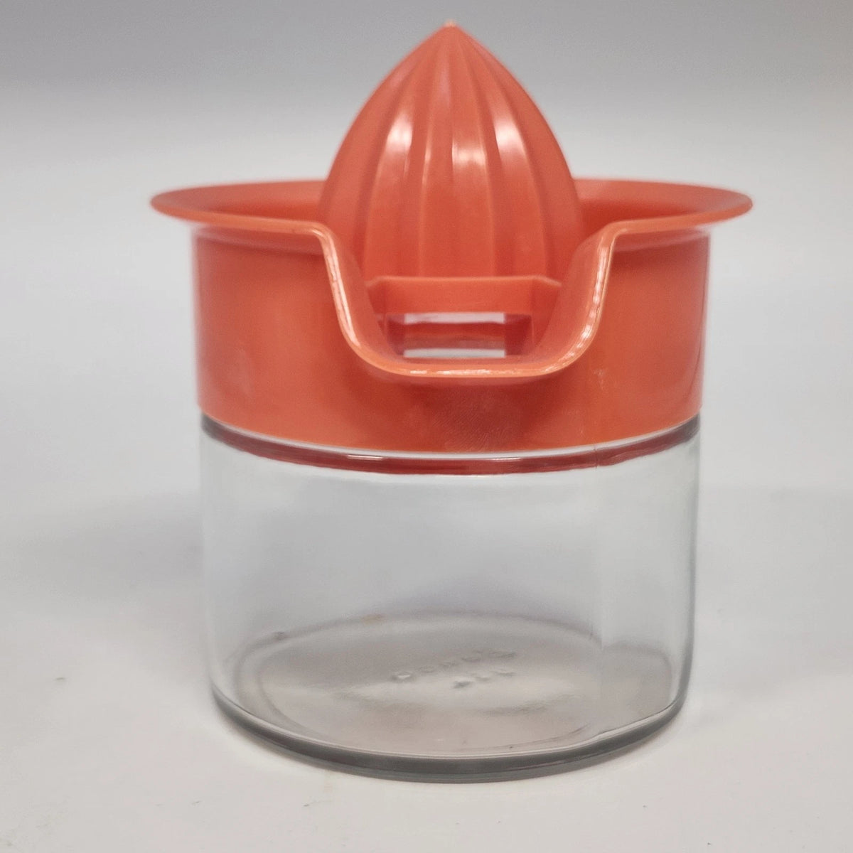 Gemco Citrus Juicer Orange Plastic Reamer Clear Glass Jar USA Manual Squeezer