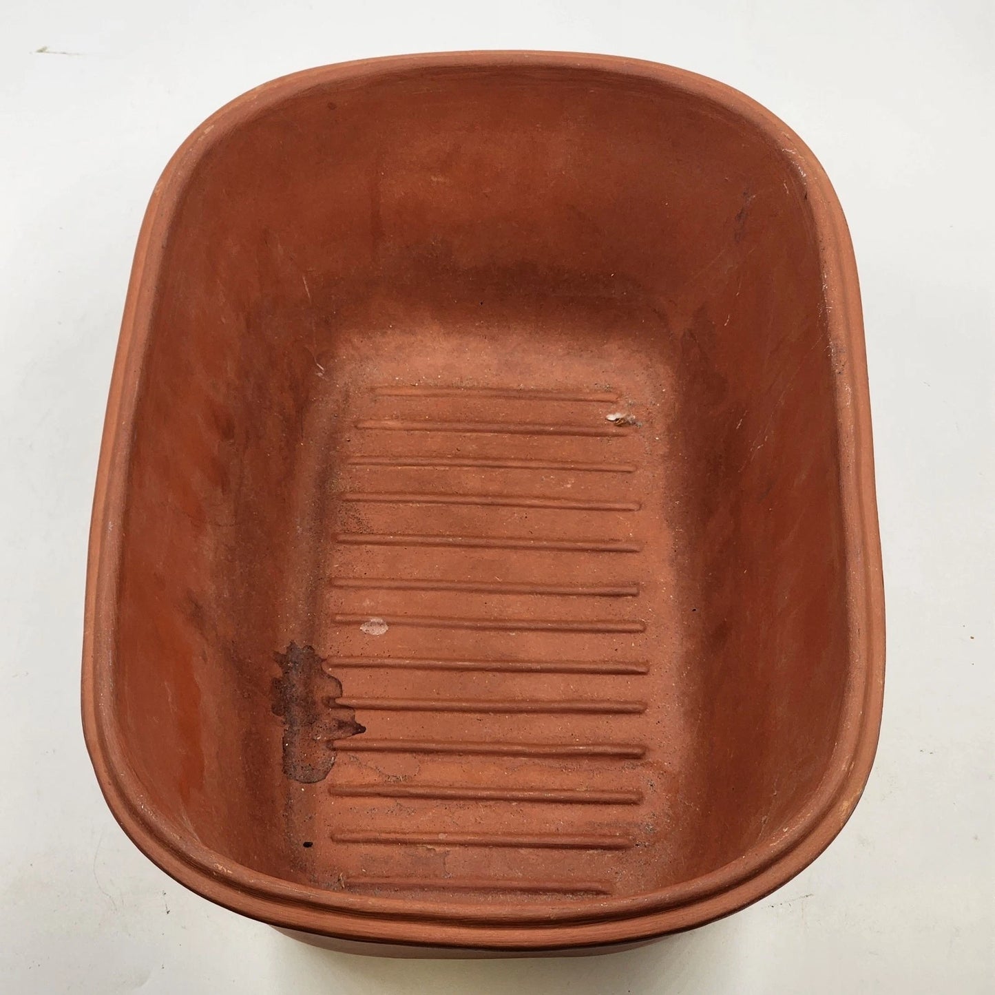 Gourmet Topf Terra Cotta Clay Roaster XL Dutch Oven Baker 15"x10" USA 1979 Vtg