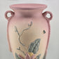 Magnolia Trophy Vase Hull Art Pottery 12.5" Matte Pink Flower Tassel Handle