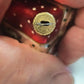 Czech Glass Christmas Present Gift Box Ornament Red Hand Painted 1.75" Vintage
