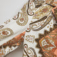 Talbots Women’s 16P Cotton Jacket Orange Paisley Floral Open Front 3/4 Sleeve